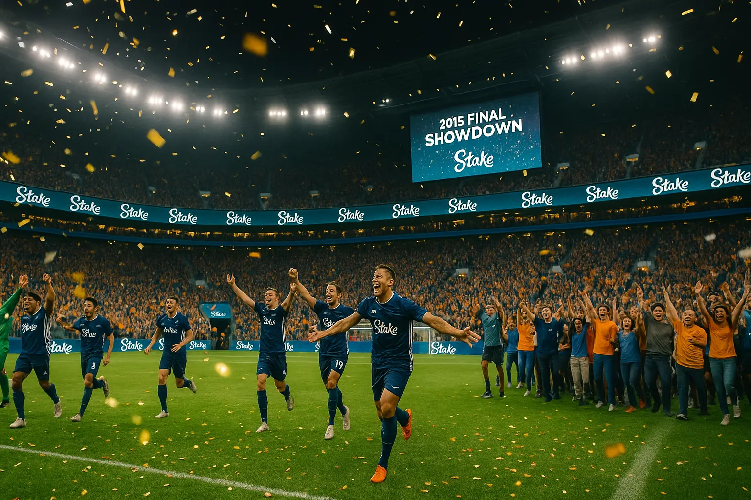Celebration with Stake branding