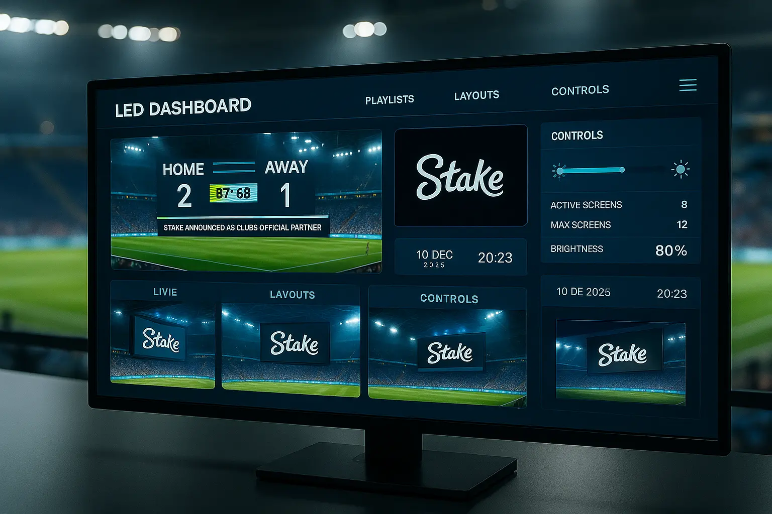 LED control dashboard