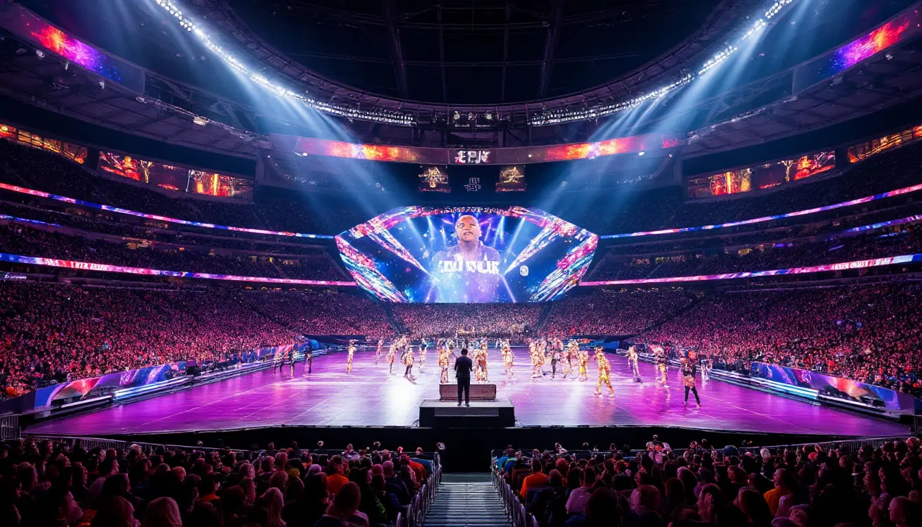 Celebrity performance at halftime