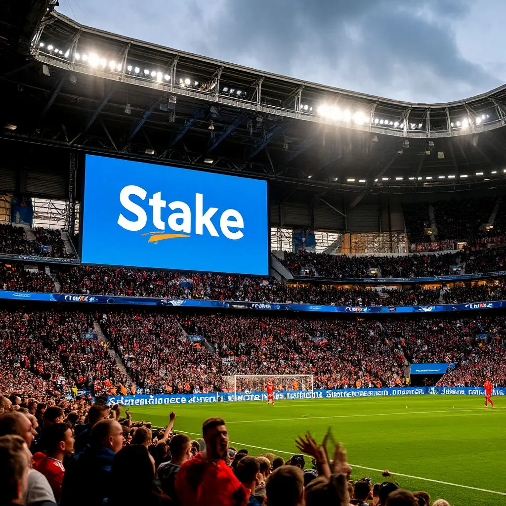 LED screens with Stake logo