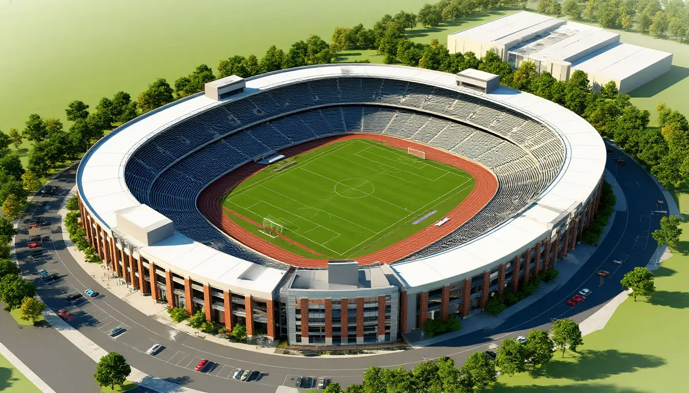 Stadium site plan with zones
